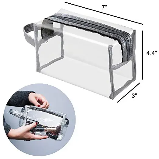 
 Transparent Cosmetic Case Makeup Bag for Carrying Makeup Toiletry Compact Size  