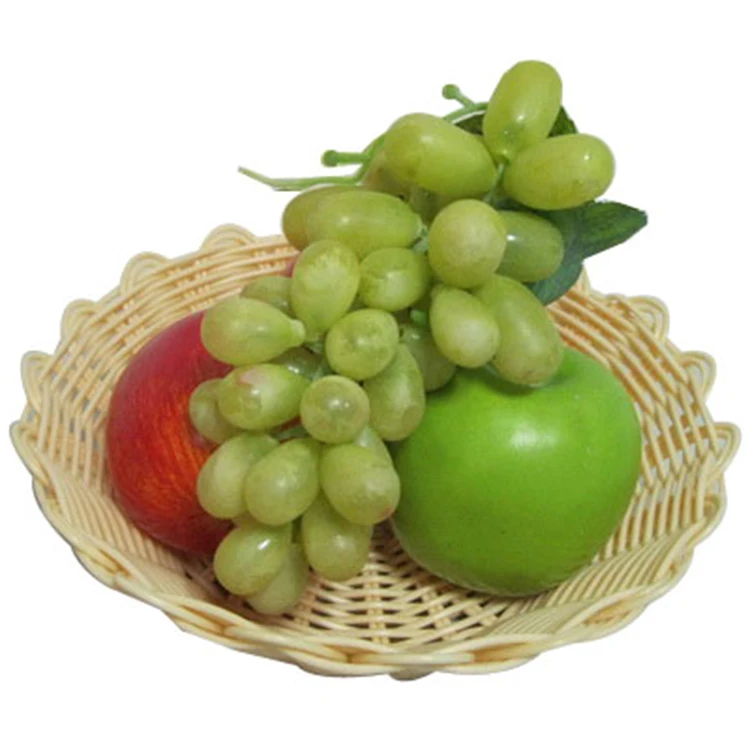 Корзина для фруктов, поднос для хлеба, чаша, круглые пластиковые плетеные Ротанговые штабелируемые корзины для хранения