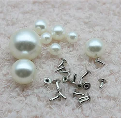 6mm Nails back-in ABS pearls, plastic pearls rivet for garments