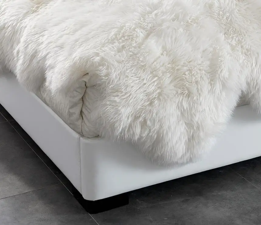 Real Australia Sheep Fur Skin  /  Long Hair Sheep Plate rug for bed