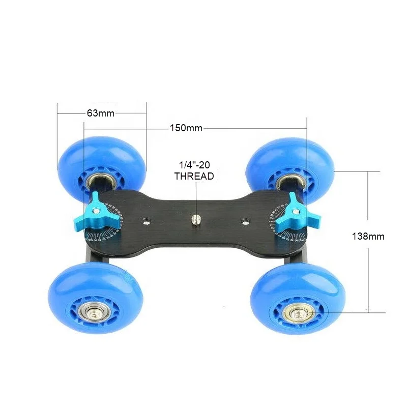
Professional Tabletop Mini Car Skater Track Slider DSLR Camera Slider 4 Wheel Stabilizer Super Mute for DSLR and camcorder 