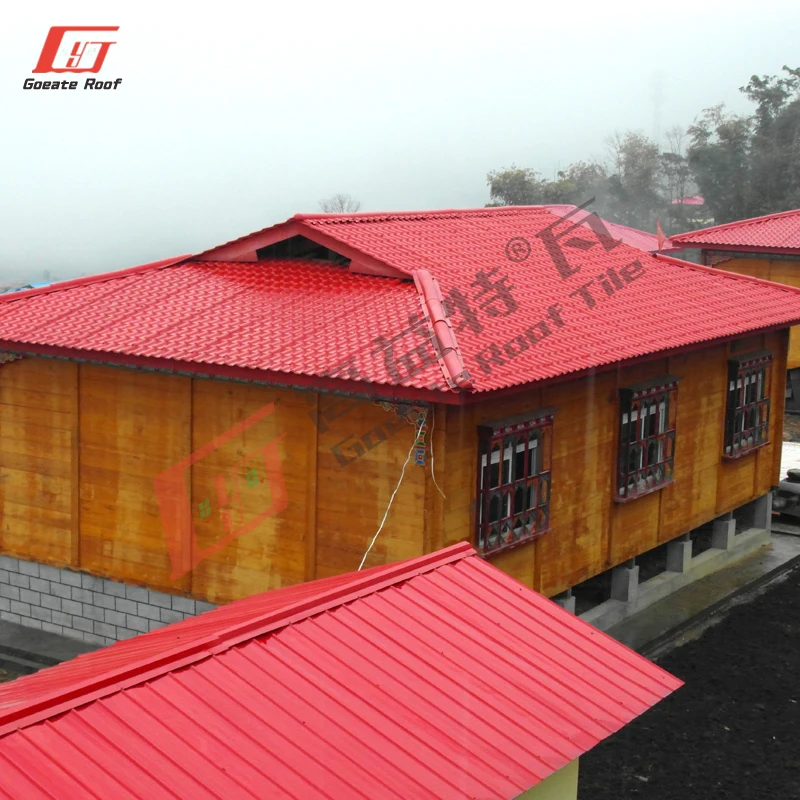 chinese roof tiles sale prefab house building materials guangzhou plastic  ASA synthetic classical resin tile