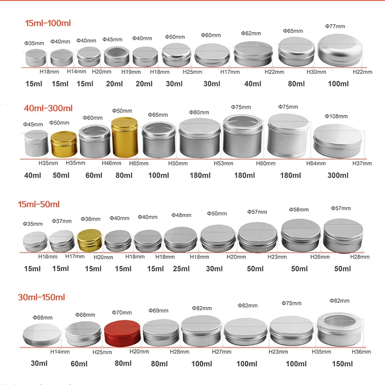 15ml 15g Metal Aluminum Tin box for Store Spices