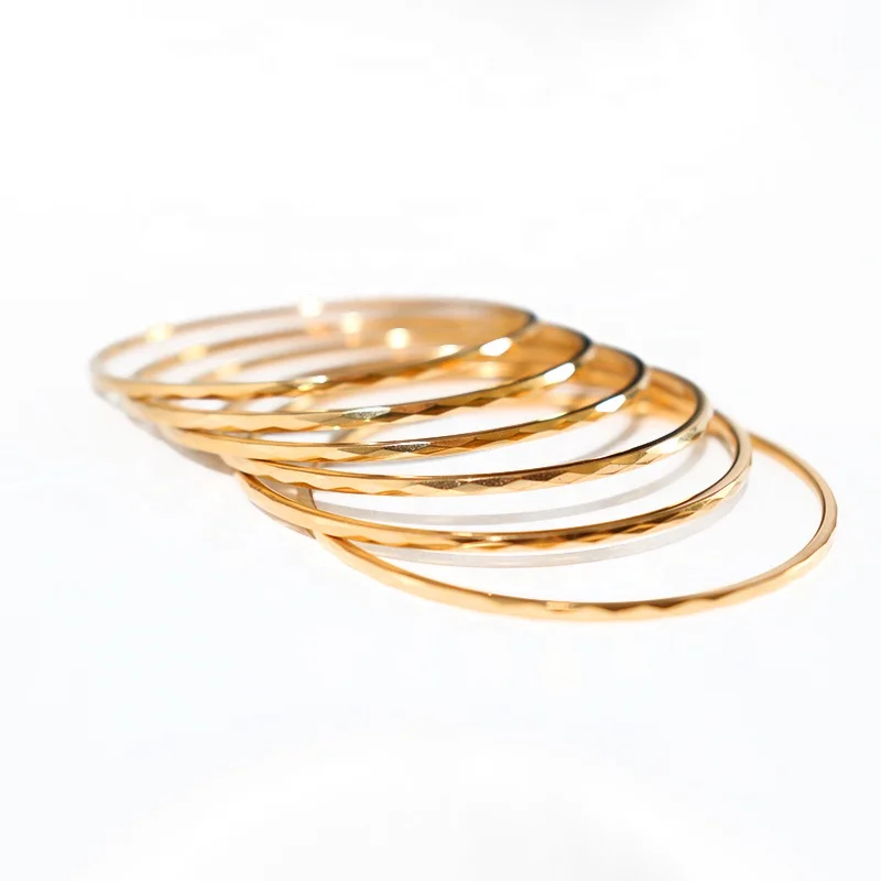 
2mm Wide Tungsten Steel Bracelet For Women Diamond Cutting Engagement Narrow Bangle Wholesale Cheap Jewelry 