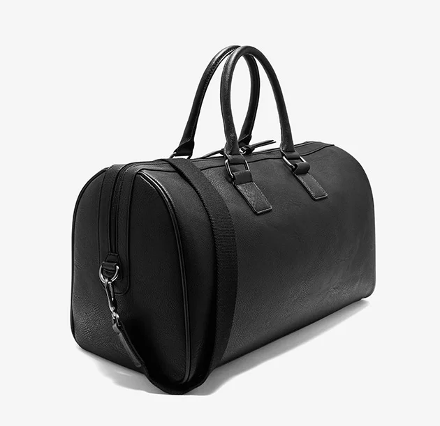 Large-capacity Custom Black Leather Briefcase For Men