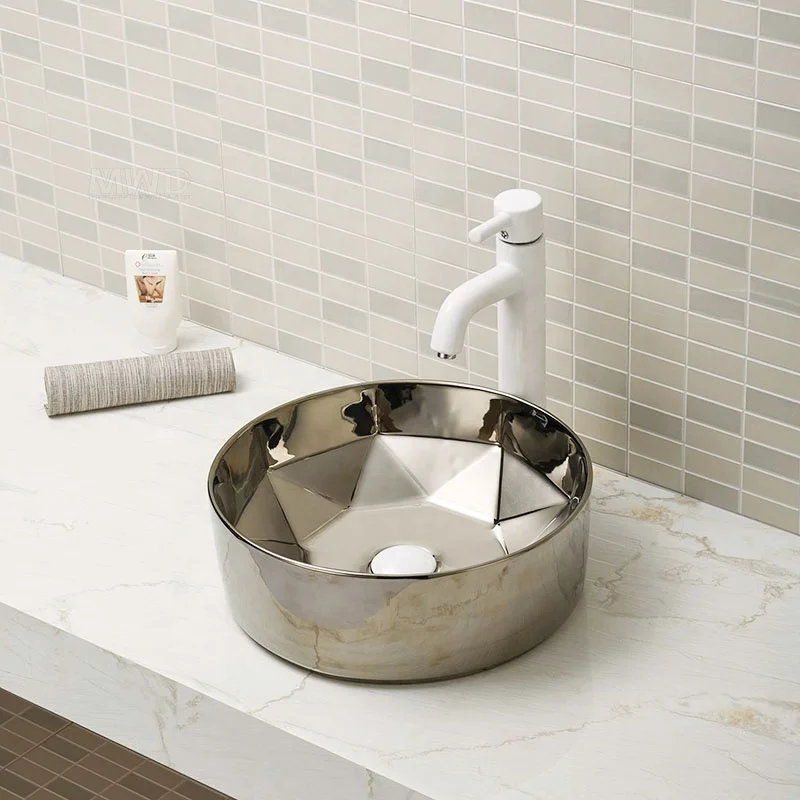 Modern elegant clear tempered glass vessel bathroom bowl art sink basin