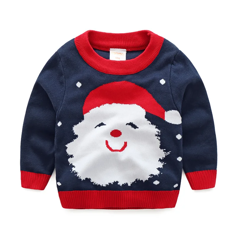 
wholesale christmas jumpers, christmas pullover baby sweater, christmas round neck knitwear for children 