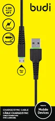 Budi factory wholesale Micro-USB to USB Charge/Sync TPE Cable can pass 2.4A current fast speed charger cable double side used