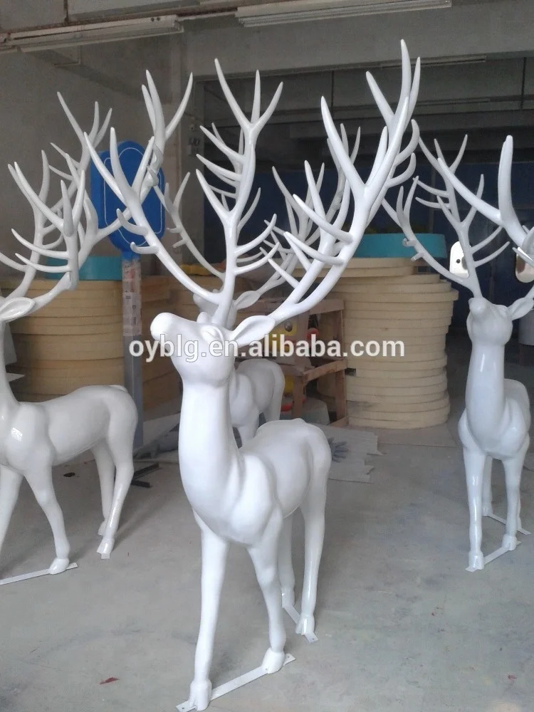 Хорошее качество, водонепроницаемая фигурка оленя из стекловолокна в натуральную величину для Рождественского украшения