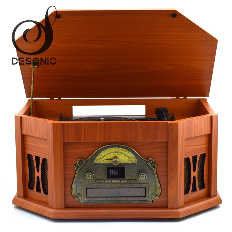 2019 hot sale antique gramophone & old record player turntable with CD, USB, SD, CASSETTE, RADIO
