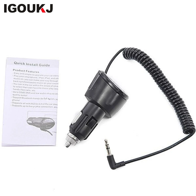 Free shipping Hot selling Car Handsfree BT AUX Stereo Audio Receiver Adapter USB Charger Car Charger FM Transmitter