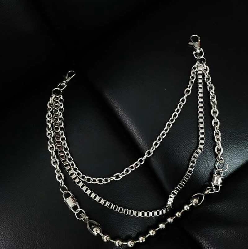 Dreamtop DTF330 dancer hip hop cool girls waist chain silver metal chain for pants for teenagers