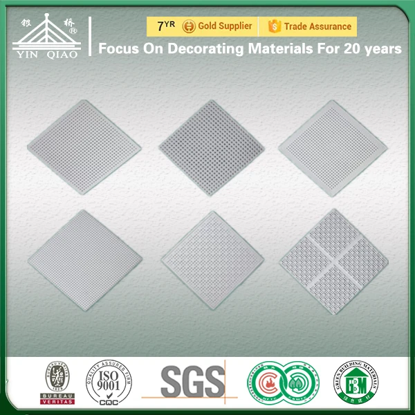 Cheap Price Insulated 60*60 Glassfiber Reinforced Gypsum Ceiling Tile
