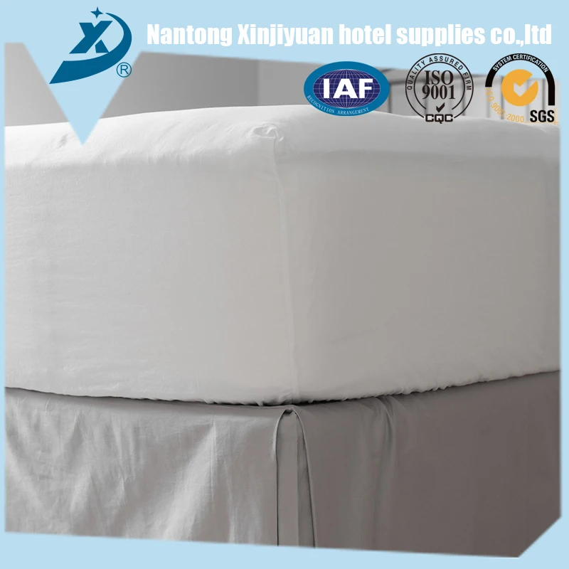 100% Cotton Hotel Use Fitted Sheet, Custom White Hotel Bed Sheet