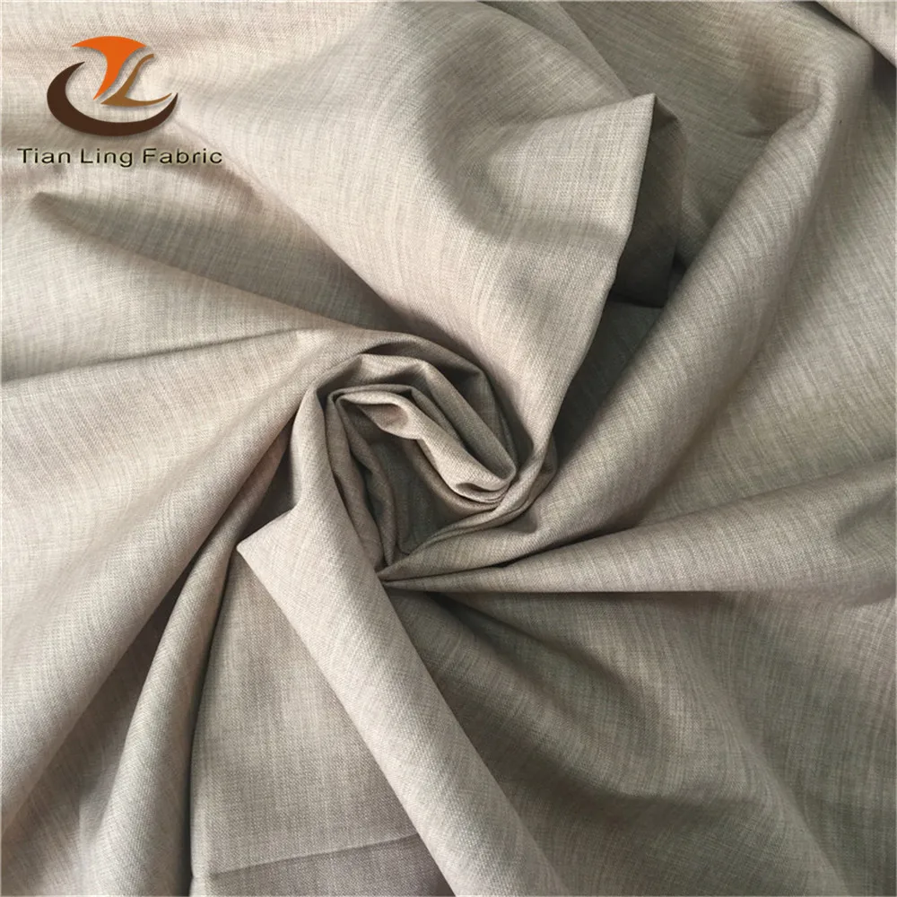 hot sale 3 pass polyester linen blackout curtain fabric