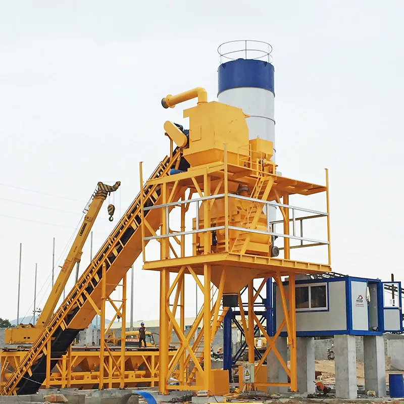 construction machinery concrete production line 120m3/h belt conveyor type HZS120 stationary Ready mixed Concrete Batching Plant