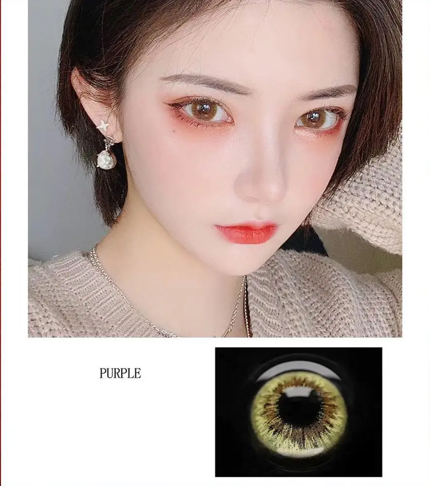 
taoqihou HeLa Serie with Power Degree Colored Contact Lenses Natural eye Yearly Cycle Soft Cosmetic Color Contact Lens 