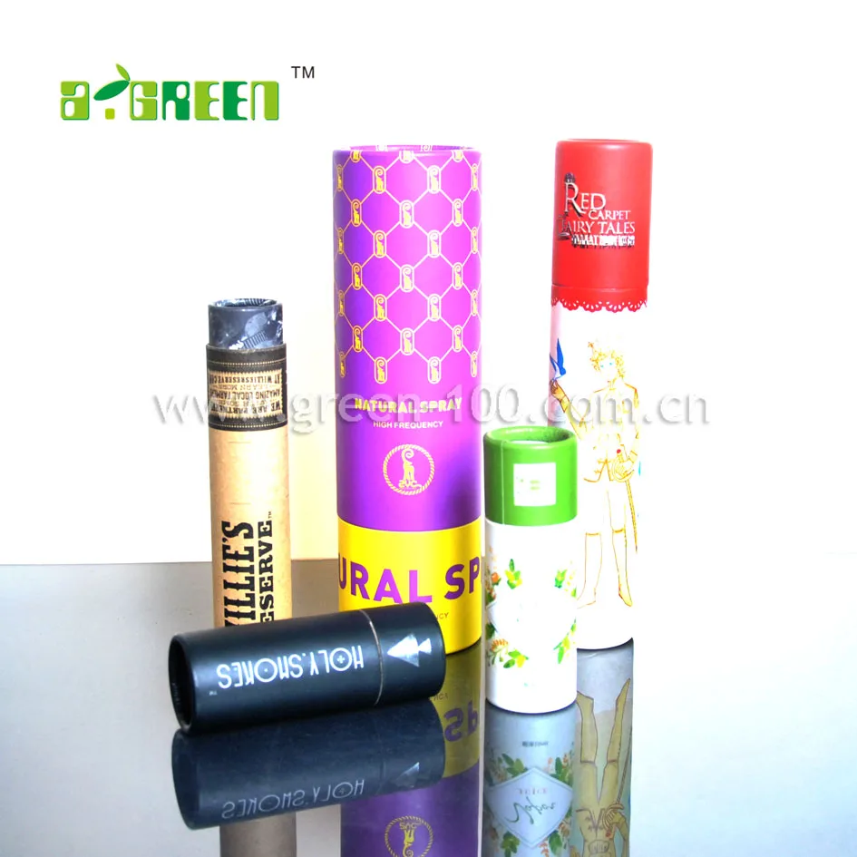 100% biodegradable packaging cardboard push up deodorant white black brown kraft lip balm paper tube