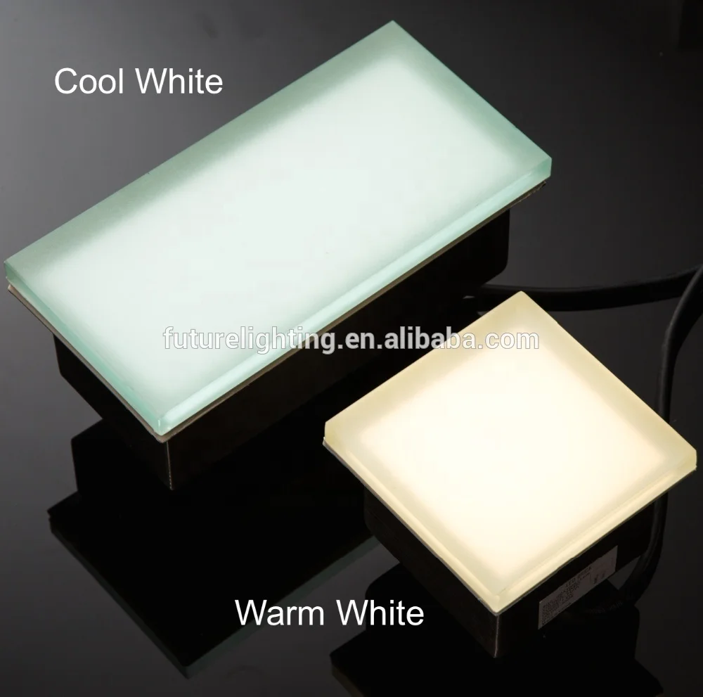 
Outdoor RGB led glass brick 200*100 solar garden lights led floor tiles 