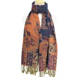 New pattern pashmina scarf women double face jacquard shawl wraps