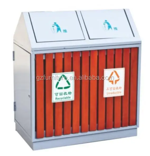 
High quality outdoor recycling wooden rubbish bin,street garbage bins,ashtray stand trash bin 