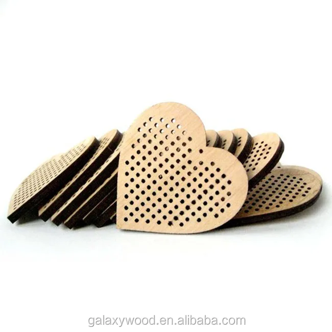 wholesale Customized heart shape wooden cross stitch for diy projects and crafts