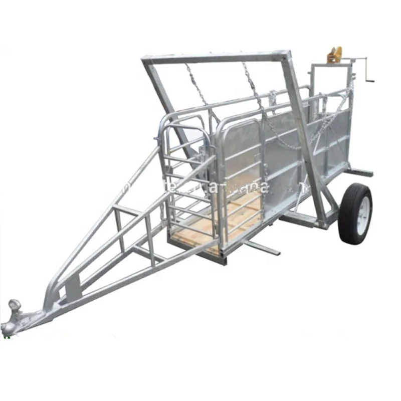  Портативный оцинкованный трейлер для перевозки овец прицеп скота фермы