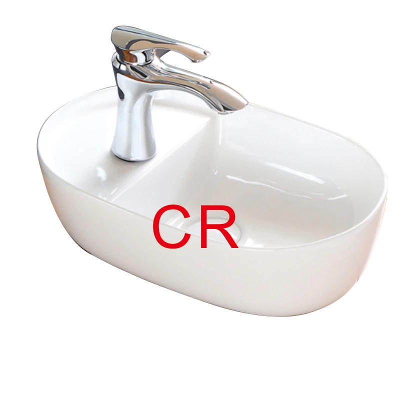 Bathroom with different sizes of thin edge rectangular cabinet sink white ceramic basin factory for sale