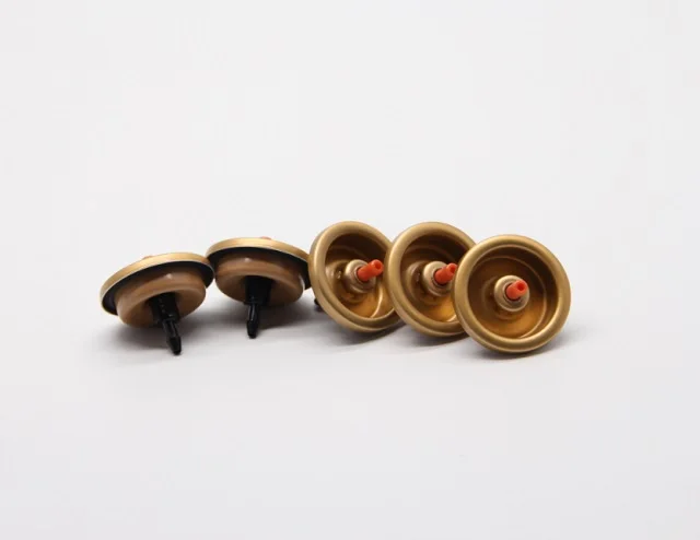 Gold color Aluminum Aerosol valve assembly, 1 inch aerosol spray valve with paint