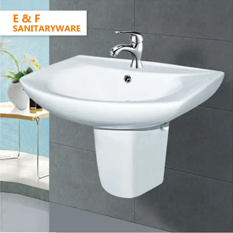 Eiffel contemporary hospital toilet hand wash basins small pedestal ceramic bathroom sink wall hung half round wash basin