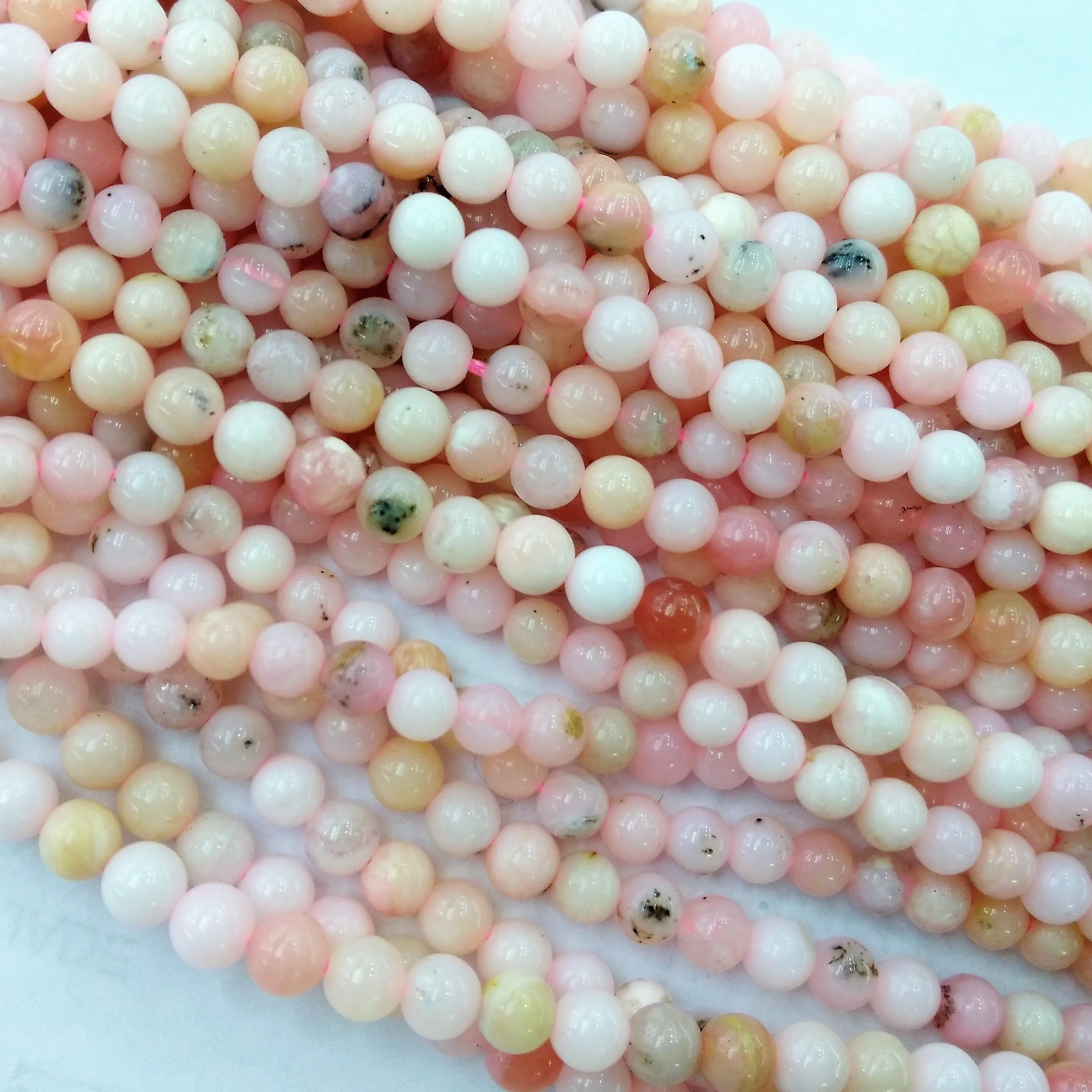 
4MM Loose round natural pink opal beads for jewelry making 