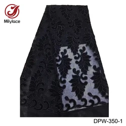 2020 high quality black bridal french embroidery African lace fabrics