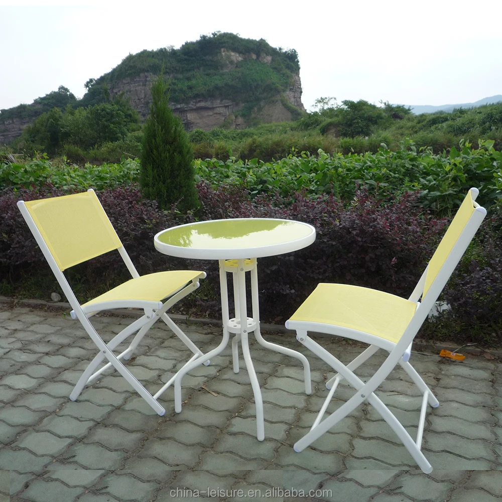 Wholesale Metal Colorful Restaurant Balcony Set Garden Set Bistro Sets Furniture for Small Patio