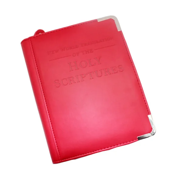 Custom PU Leather Bible Book Cover With Zipper