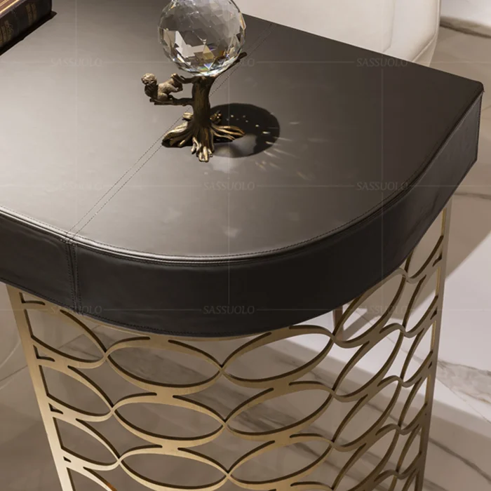 sassuolo Stainless steel desk cloth art study room chair leather luxury study room furniture