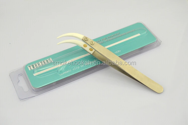 2015 wholesale Coil Building Tool Ceramic Tweezer with Repairable tips ceramic tweezers black blunt tips available