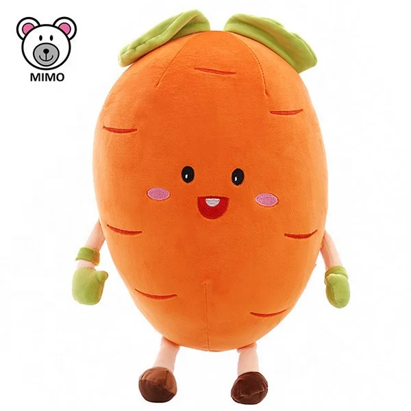 Custom OEM Design Funny Big Eyes Carrot Plush Toy Wholesale Comfortable Cotton Food Stuffed Vegetable Soft Plush Dog Carrot Toy