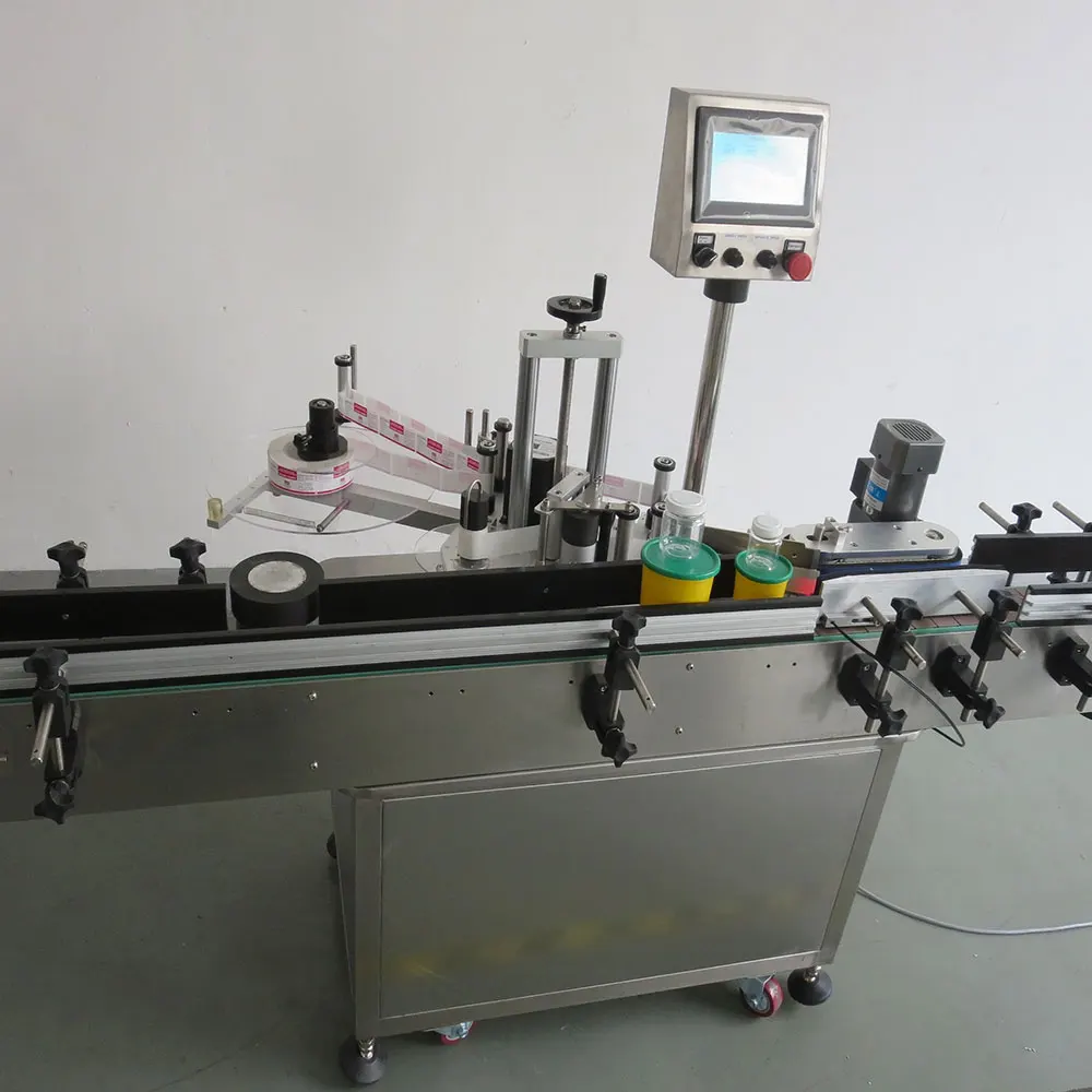 YM510 Automatic self-adhesive labeler round water bottle jar labeling machine flat