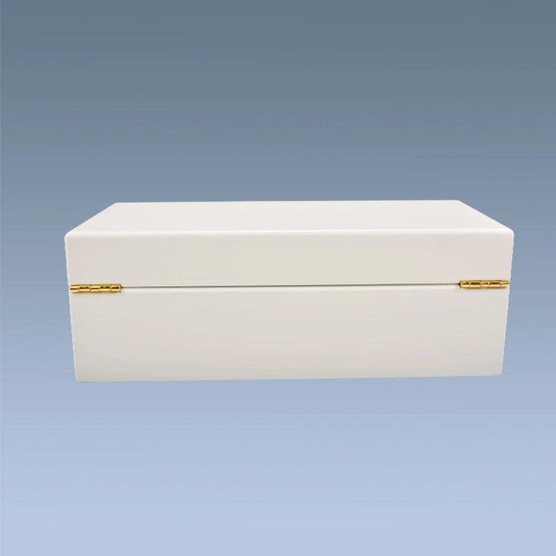 Custom High Glossy Luxury White Lacquer Wooden Packaging Box