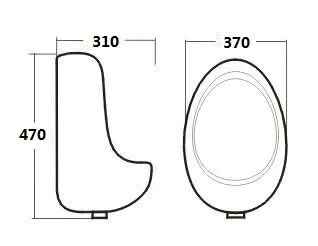 6201 Wall-mounted Ceramic White Quality Urinal  Egg Shaped Urinal Splash-free Surface and Easy-to-mountain Performance