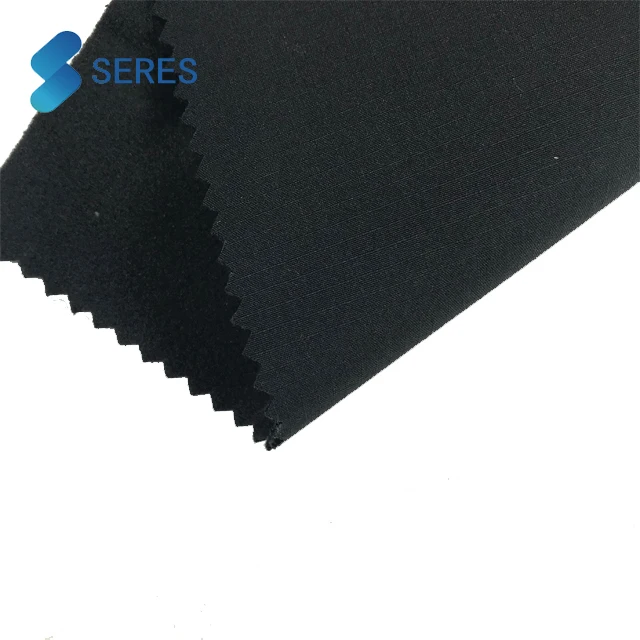 Огнестойкая ткань из полиэстера, спандекса 75D, ткань ripstop, связанная с флисом 100D/144F для мягкой оболочки