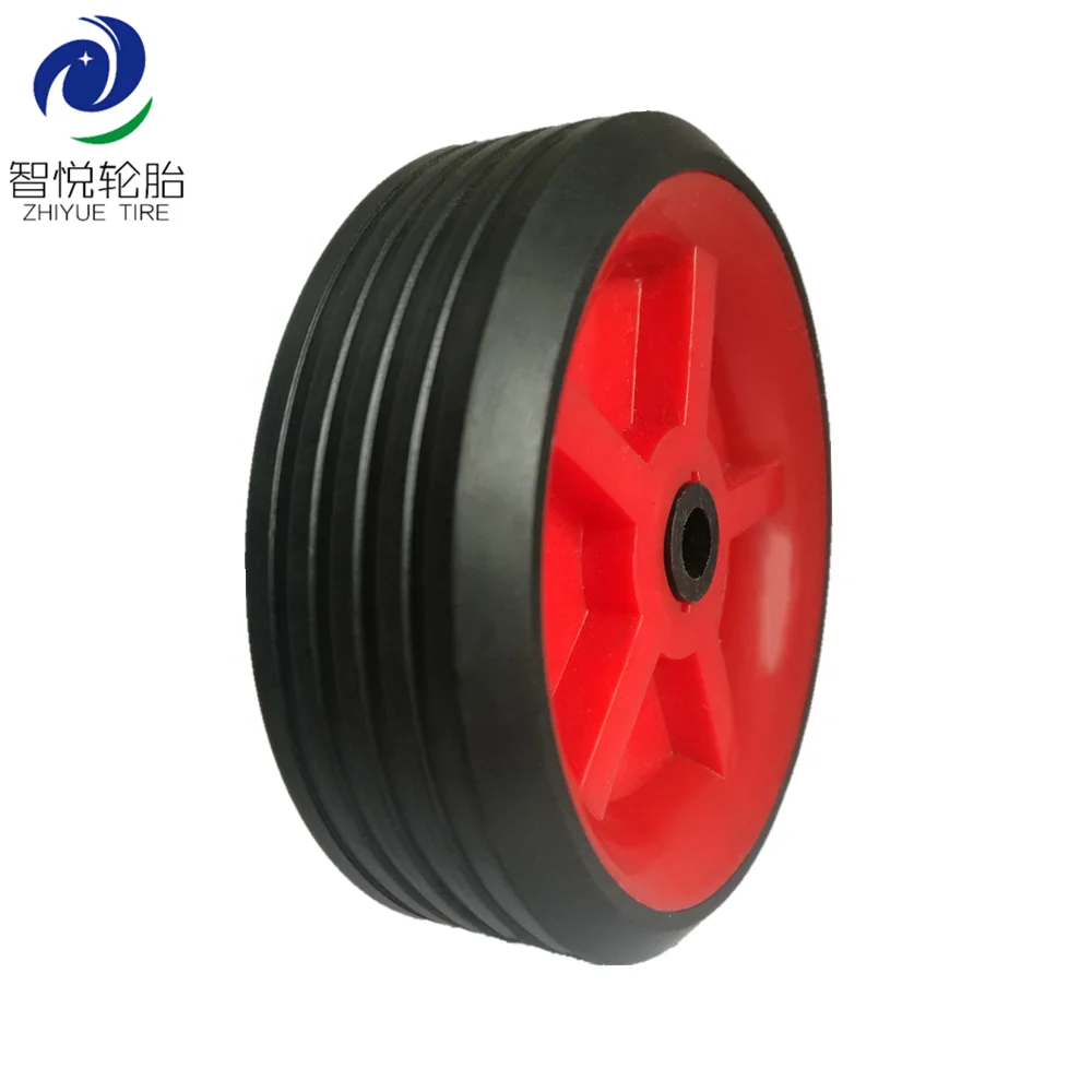 Small wheel 3.5 inch solid rubber wheel for trolley cart, auxiliary trolley wheels, bike auxillary wheels