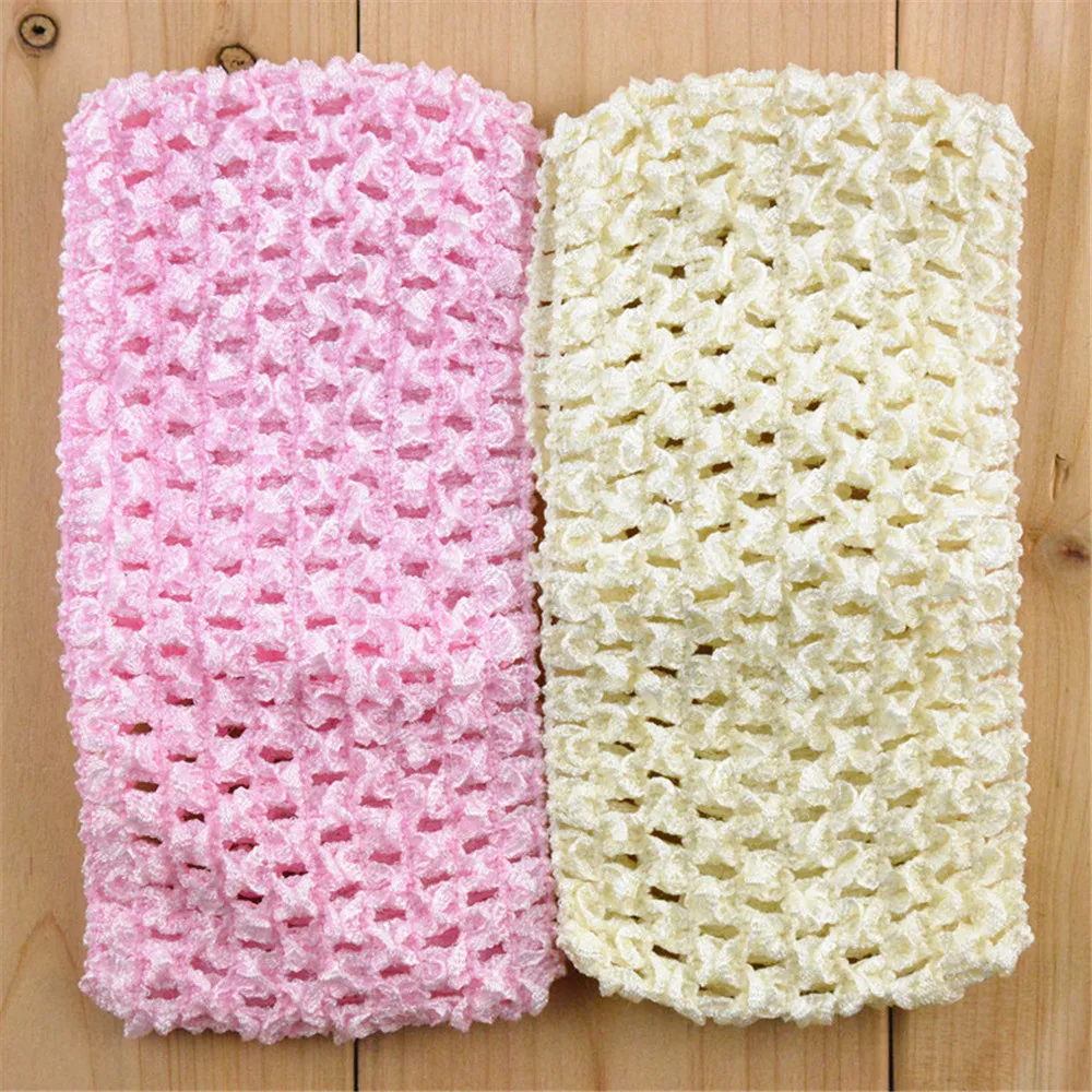 U Pick Color 2.75 Inch Elastic Crochet Waffle Tutu Headband girls Hairbands DIY Supply Hair Accessories