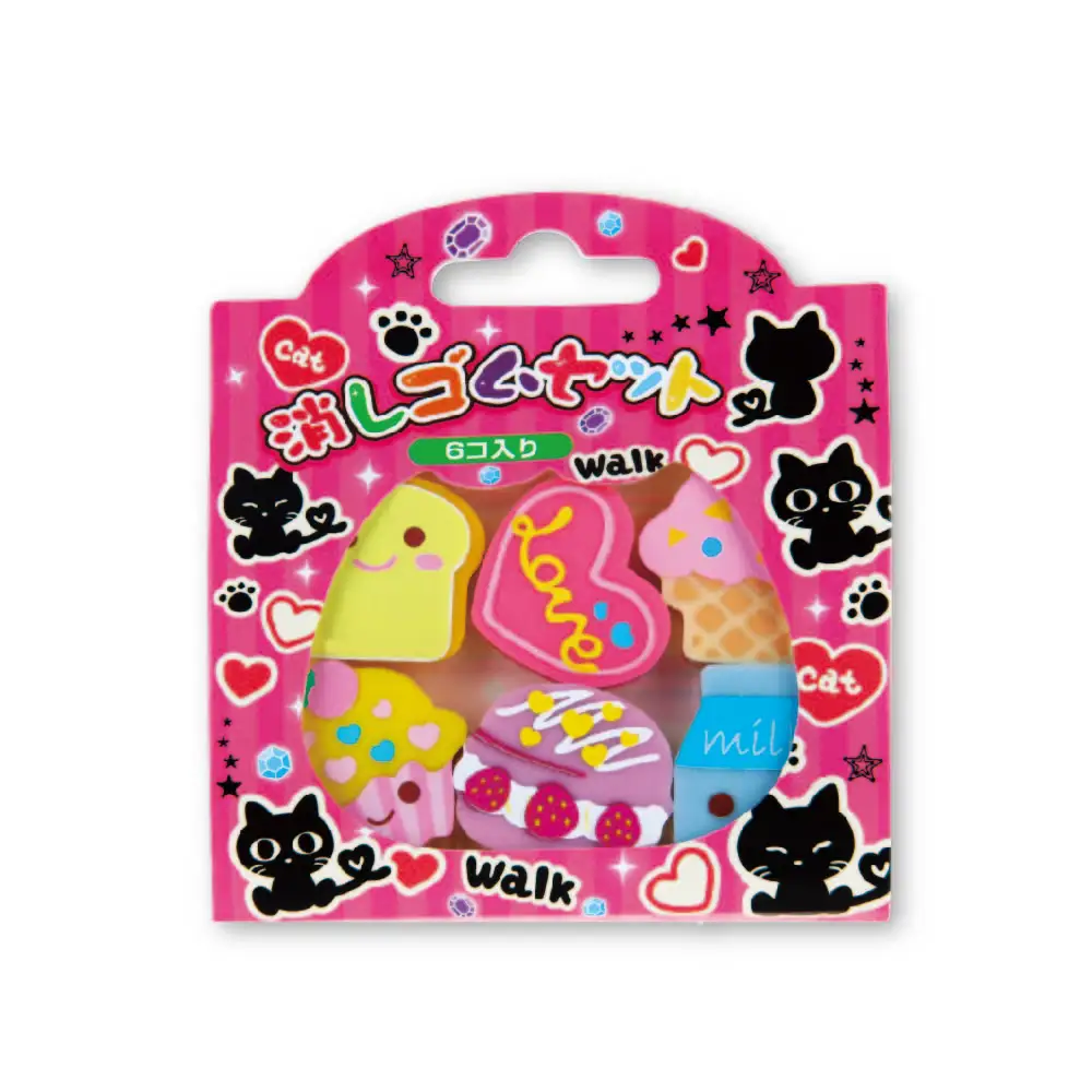 Direct selling promotionaal school 3d rubber custom food animal shape kids eraser