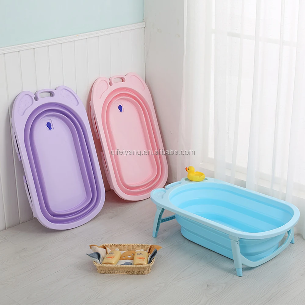 Europe style folding plastic baby bathtub