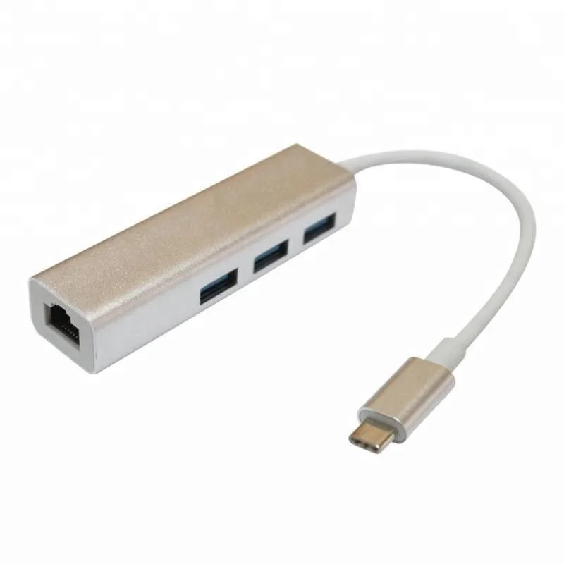 USB 3.1 Type C to RJ45 Gigabit Ethernet Adapter With USB 3.0 HUB