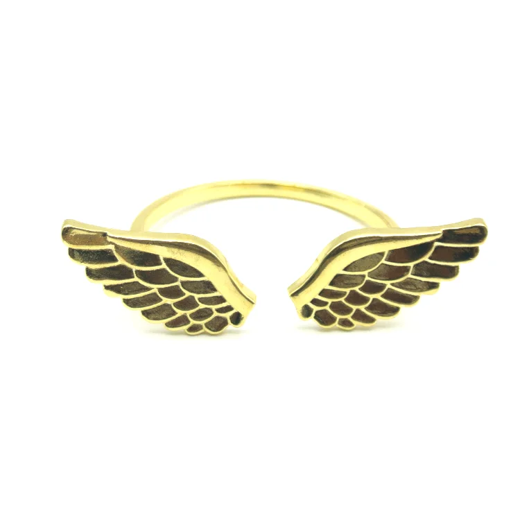 
Factory price exquisite angel wings shape zinc alloy custom napkin rings for wedding hotel decoration 