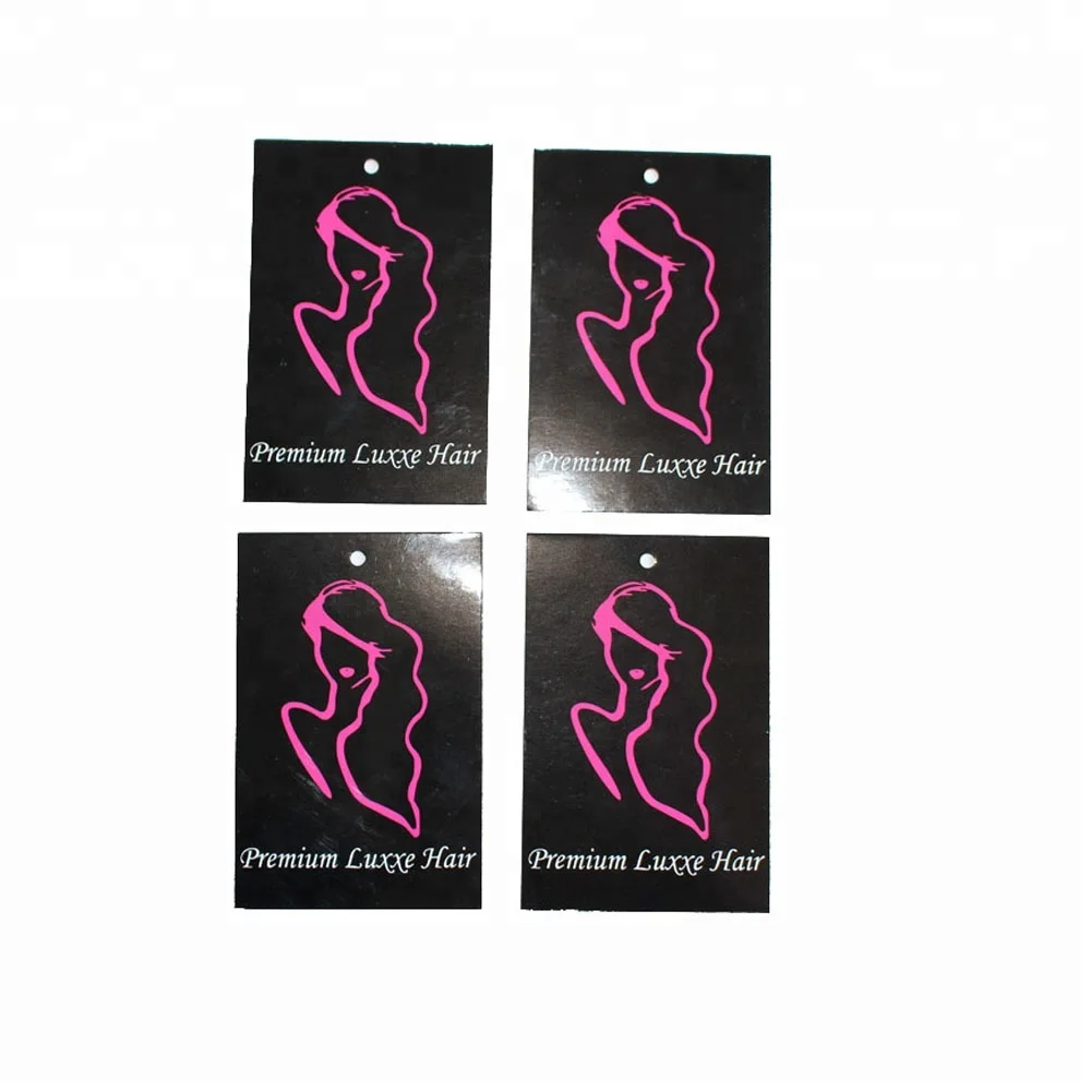 Custom printed logo hang tag /hair label with rope for wig