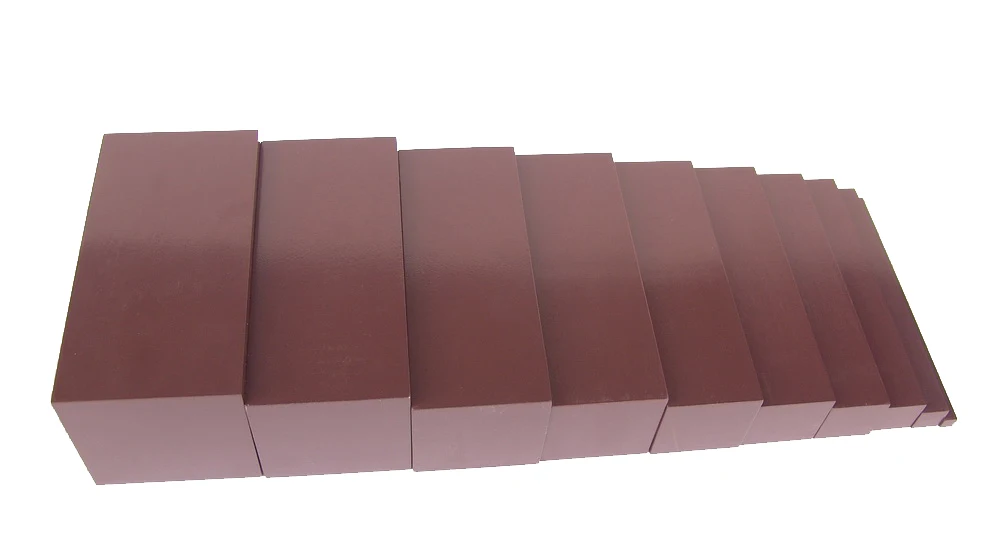 Preschool Teaching Aids Wooden Educational Learning Toy Montessori Sensorial Material - Beechwood Brown Stairs