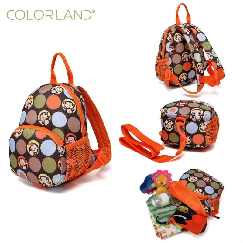 Colorland New Baby Toddler Walking Safety Backpack Little Kid Boys Girls Anti-lost Travel Bag Harness Mini Backpack Stock & OEM